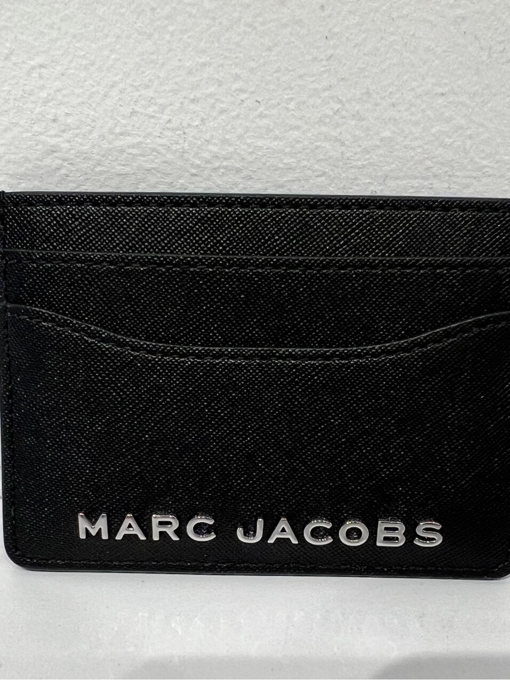 Marc Jacobs Black Leather Card Holder with Silver Logo